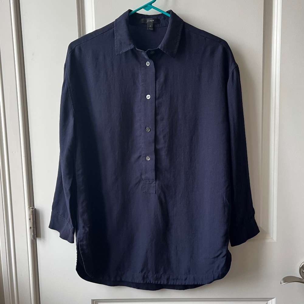 J. Crew Collared 3/4 Sleeve Top - EUC